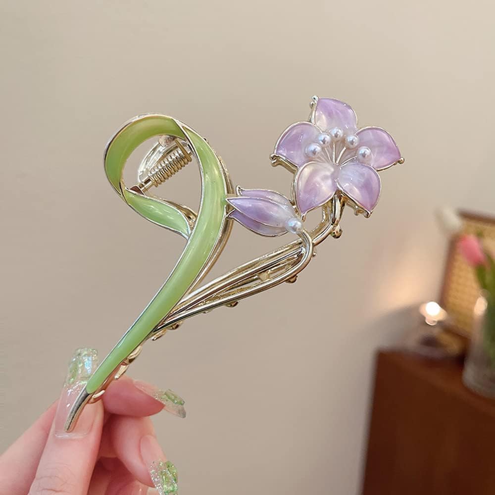 1 pc hair claw leaf style green clip clutcher - DIOEX