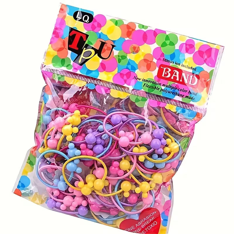 Pack of 100pcs Cute Mini Baby Rubber Band