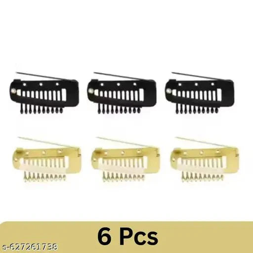 6Pcs Chunni Clips Dupatta Clips For Hair,Dupatta Pin For Bride Veil,Strong Grip Stainless Steel Bridal Dupatta Setting Clip(gold & silver) Hair Extensions Clips,Multicolorrrr - DIOEX