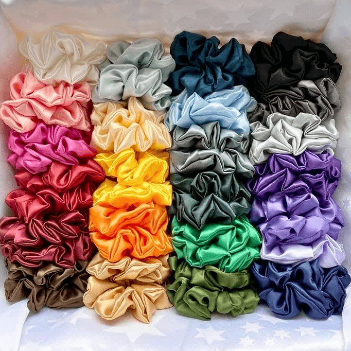 Premium Satin Scrunchies for Women Pack of 12 - DIOEX