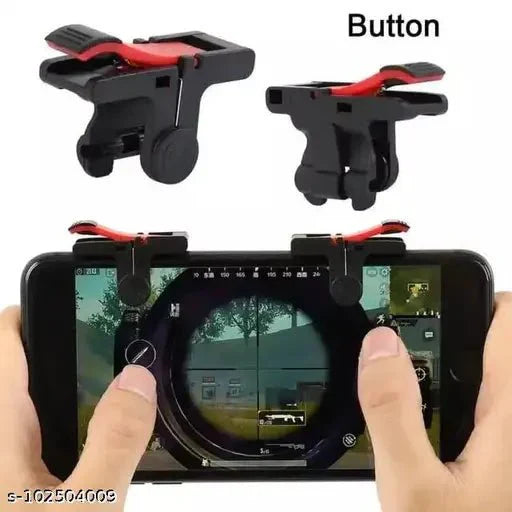 TiNOT Graching PUBG Shooter Controller Gaming Trigger Fire Free Wireless Gaming D9 Trigger Controller for Mobile Smartphones Aim Key Gaming Accessory Kit, Red & Black, For iOS, Android (Pack of 1 Pair) - DIOEX